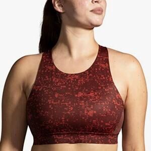 Brooks Drive 3 Pocket Run Sports Bra in Glitch Print/Koper - Size 36 A/B